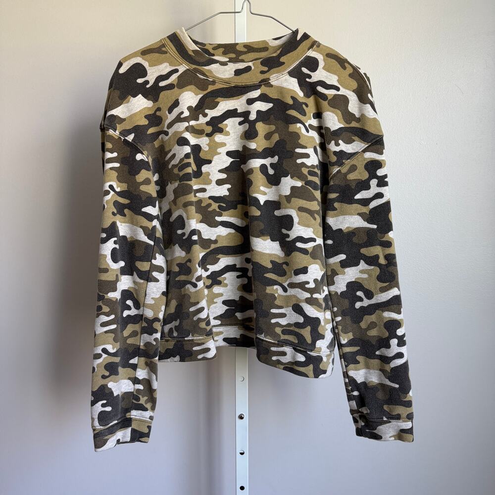 Joe‎ Jeans sz S Camo Crop Sweater Outdoors Hiking